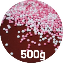 [대용량] 스프링클(핑크구슬레인보우)500g